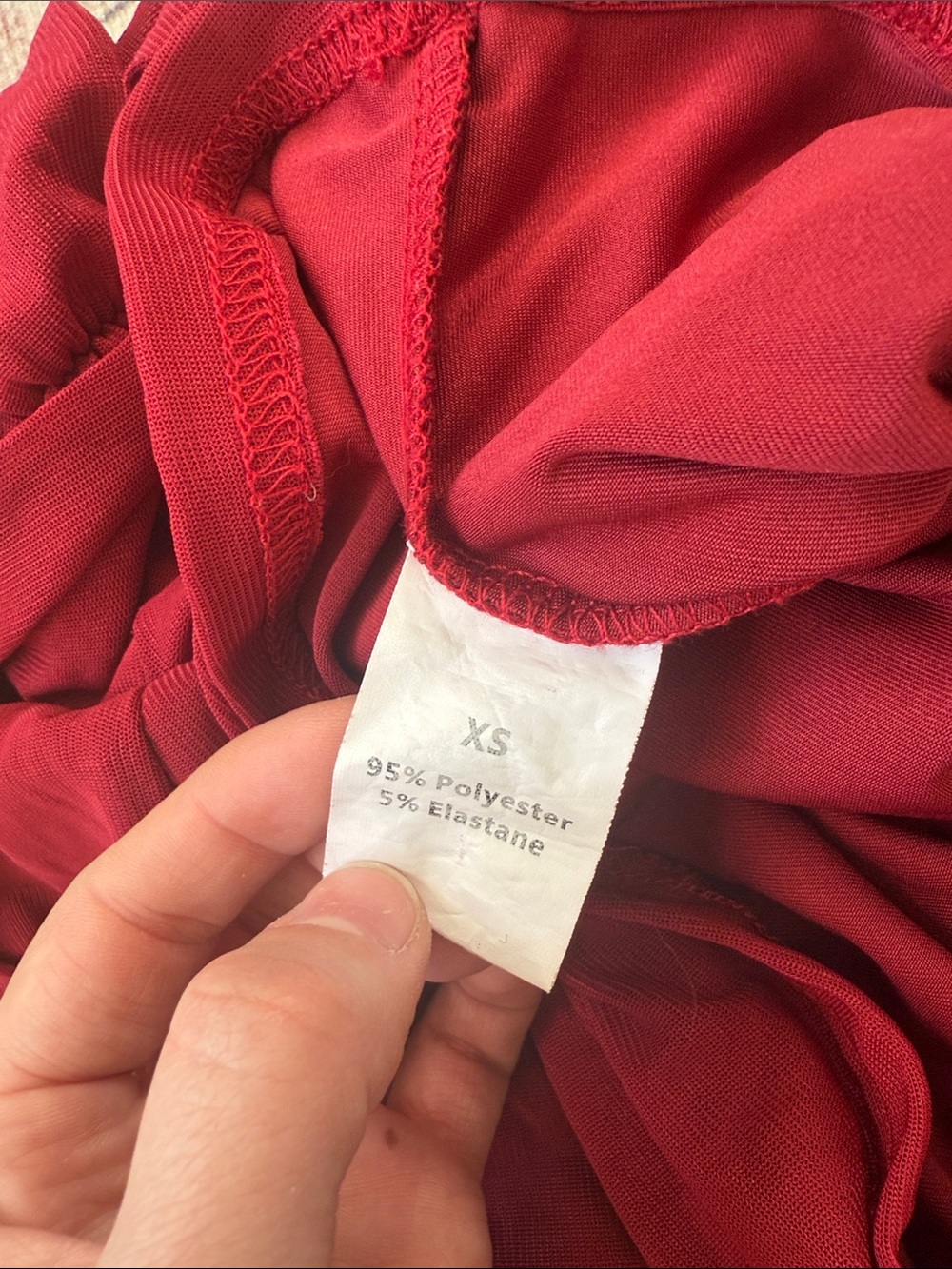 Off-Shoulder Ruched Long-Sleeve Top - Red - Picture 2 of 2